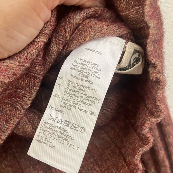 Madewell Rust Wool Blend Crew Neck Long Sleeve Sweater Sz Medium - Picture 3 of 7